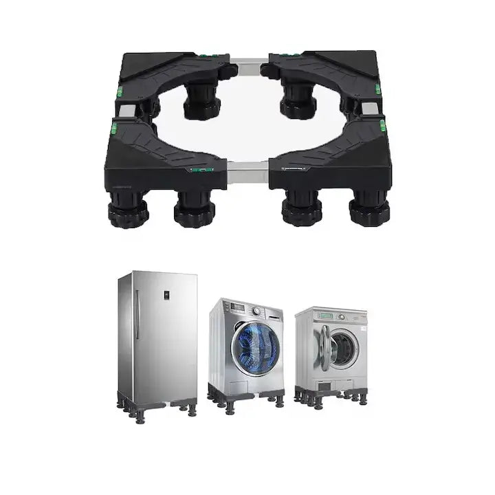 Suport universal GLIMATECH cu 12 picioare reglabile pentru mașină de spălat și frigider, reglabil 40-65 cm, negru