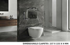 Clapeta de actionare WC GLIMATECH, dubla comanda, montaj universal rezervor incastrat, spalare cu doua volume de apa, rama ajustabila inclusa, butoane rotunde, negru mat