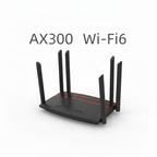 Router Wireless GLIMATECH AX3000, Dual Band 2.4-5.8 GHz, 6 Antene Externe, Viteza 1200 Mbps, One Mesh, 12V DC, Negru