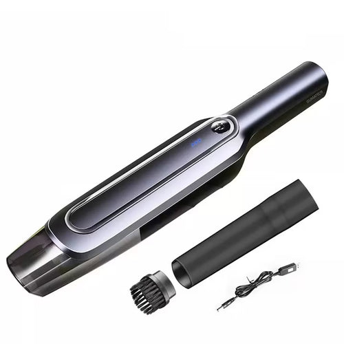 Aspirator portabil fara fir pentru casa si masina GLIMATECH, Wireless, Putere 120W, Timp de lucru 30 de minute, Aspiratie ciclonica, 6000Pa, Filtru si Accesorii incluse, Cablu incarcare USB inclus