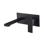 Baterie sanitară chiuvetă baie GLIMATECH negru mat, prindere în perete, design modern pătrat, mâner monocomandă, oțel inoxidabil