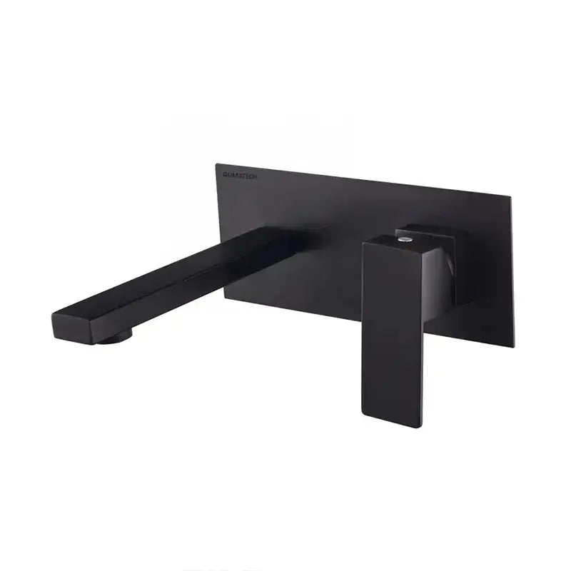 Baterie sanitară chiuvetă baie GLIMATECH negru mat, prindere în perete, design modern pătrat, mâner monocomandă, oțel inoxidabil