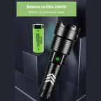 Lanternă LED profesională GLIMATECH 120000 lumeni, reîncărcabilă, rezistentă apăv