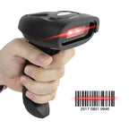 Cititor coduri de bare GLIMATECH laser 1D cu receptor USB 2.4G și conector cablu, conexiune wireless sau cu fir, fascicul roșu, negru