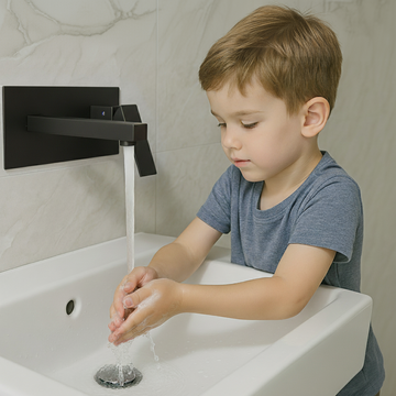 Baterie baie încastrată GLIMATECH DBN-7012, montaj pe perete, negru mat