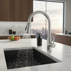 Baterie Chiuveta Pentru Bucatarie Cu Dus Extractabil GLIMATECH, Compatibila cu orice chiuveta Robinet Cu Pipa Pivotanta Flexibila la 360 grade, Dubla Comanda, Din Otel Inoxidabil, Accesorii Incluse, Instalare rapida, Culoare Gri Inox