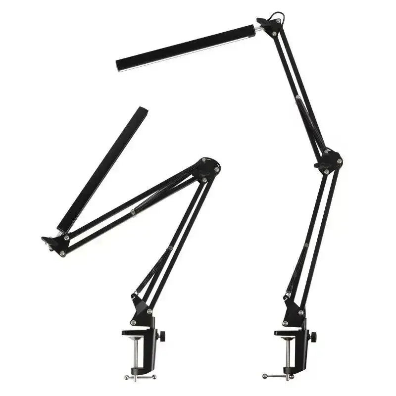 Lampa LED de birou Glimatech pliabila cu brat extensibil din metal, doua pozitii de utilizare, clema fixare birou