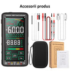 Multimetru digital smart Glimatech 683 conținut pachet complet - sonde măsurare, cablu USB încărcare, husă transport și manual utilizare