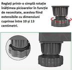 Suport GLIMATECH cu înălțime reglabilă 10-13 cm prin rotație simplă, picioare extensibile din plastic dur, antivibrant