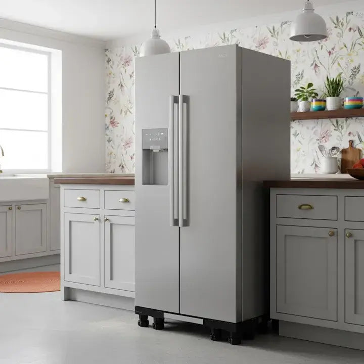 Suport GLIMATECH pentru frigider side-by-side în bucătărie, 12 picioare reglabile, înălțime 10-13 cm, susținere 300 kg