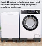 Suport GLIMATECH cu 12 picioare reglabile, stabilitate excelentă pe suprafețe inegale pentru mașini de spălat, 300 kg