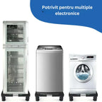 Suport reglabil Glimatech potrivit pentru multiple electrocasnice - frigider, mașină de spălat cu încărcare superioară și frontală, negru