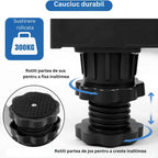 Suport reglabil Glimatech 300kg cu picioare din cauciuc durabil, înălțime ajustabilă 6.5-9cm prin rotire, susținere ridicată negru