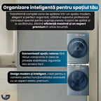 Kit suprapunere uscător GLIMATECH cu bară integrată pentru prosoape și haine, organizare eficientă a spațiului de spălare