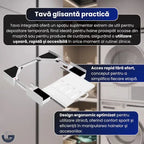 Suport GLIMATECH cu tavă glisantă multifuncțională pentru haine și accesorii, acces rapid și ergonomic, design alb
