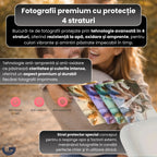 Imprimantă portabilă GLIMATECH fotografii premium cu protecție 4 straturi, rezistente la apă, oxidare și amprente, culori vibrante și durabile