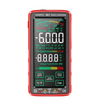 Multimetru digital smart GLIMATECH 683 roșu cu touchscreen, ecran LCD color, măsurare automată AC DC rezistență capacitate temperatură NCV

