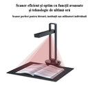 Scanner profesional de mare viteză GLIMATECH cu funcții avansate, ideal pentru birouri și instituții, recunoaștere text OCR, portabil negru