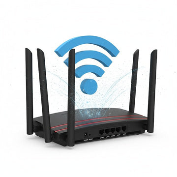 Router wireless GLIMATECH AX3000, dual band, 6 antene, negru