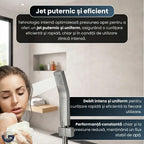 Set de duș premium GLIMATECH cu jet puternic și uniform, tehnologie optimizare presiune apă, performanță constantă și debit intens pentru curățare eficientă